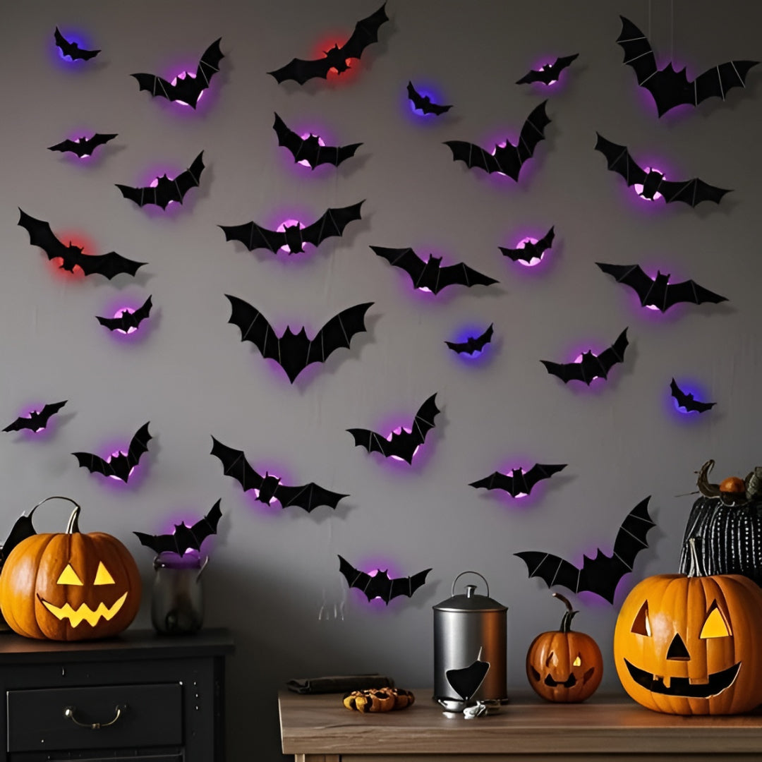 Halloween Decorations Lighted Bat Wall Window Decor