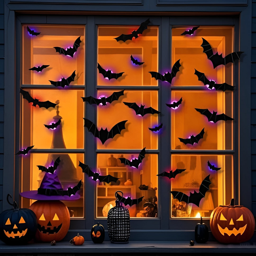 Halloween Decorations Lighted Bat Wall Window Decor