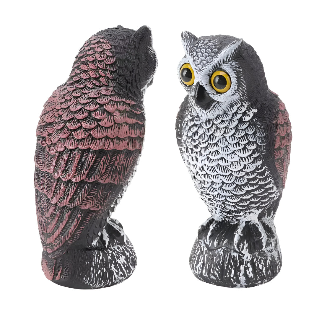 Halloween Decorations Owl Decoy Bird Repellent Garden Statue Set