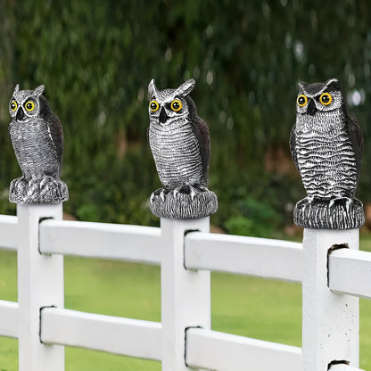 Halloween Decorations Owl Decoy Bird Repellent Garden Statue Set