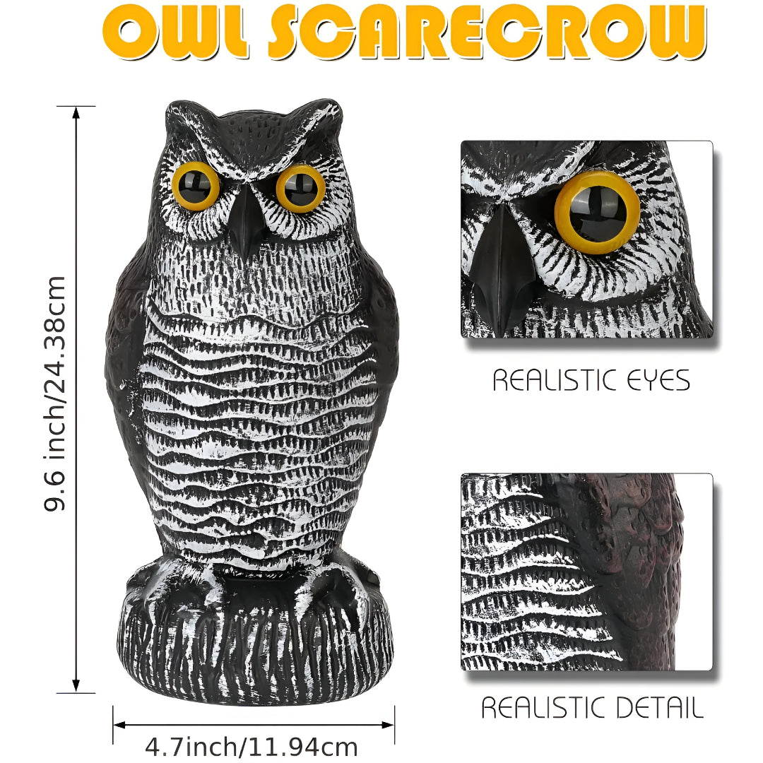 Halloween Decorations Owl Decoy Bird Repellent Garden Statue Set