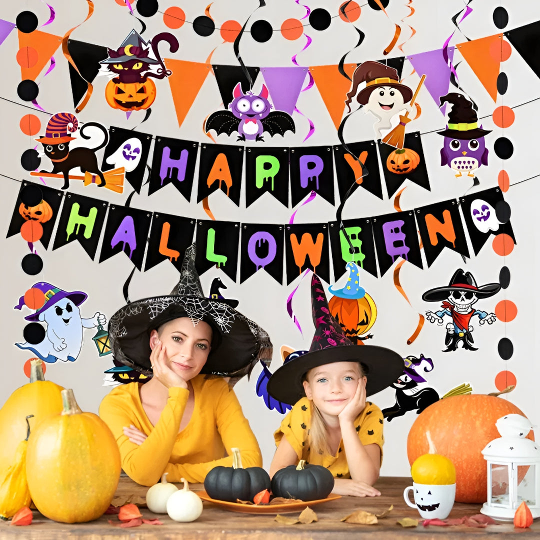 Halloween Decorations Party Banner Hanging Garland Set