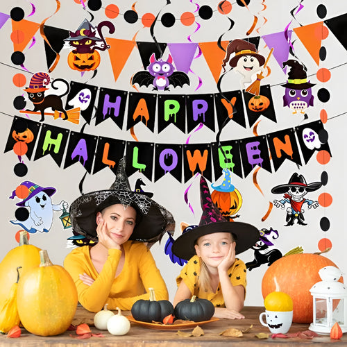 Halloween Decorations Party Banner Hanging Garland Set