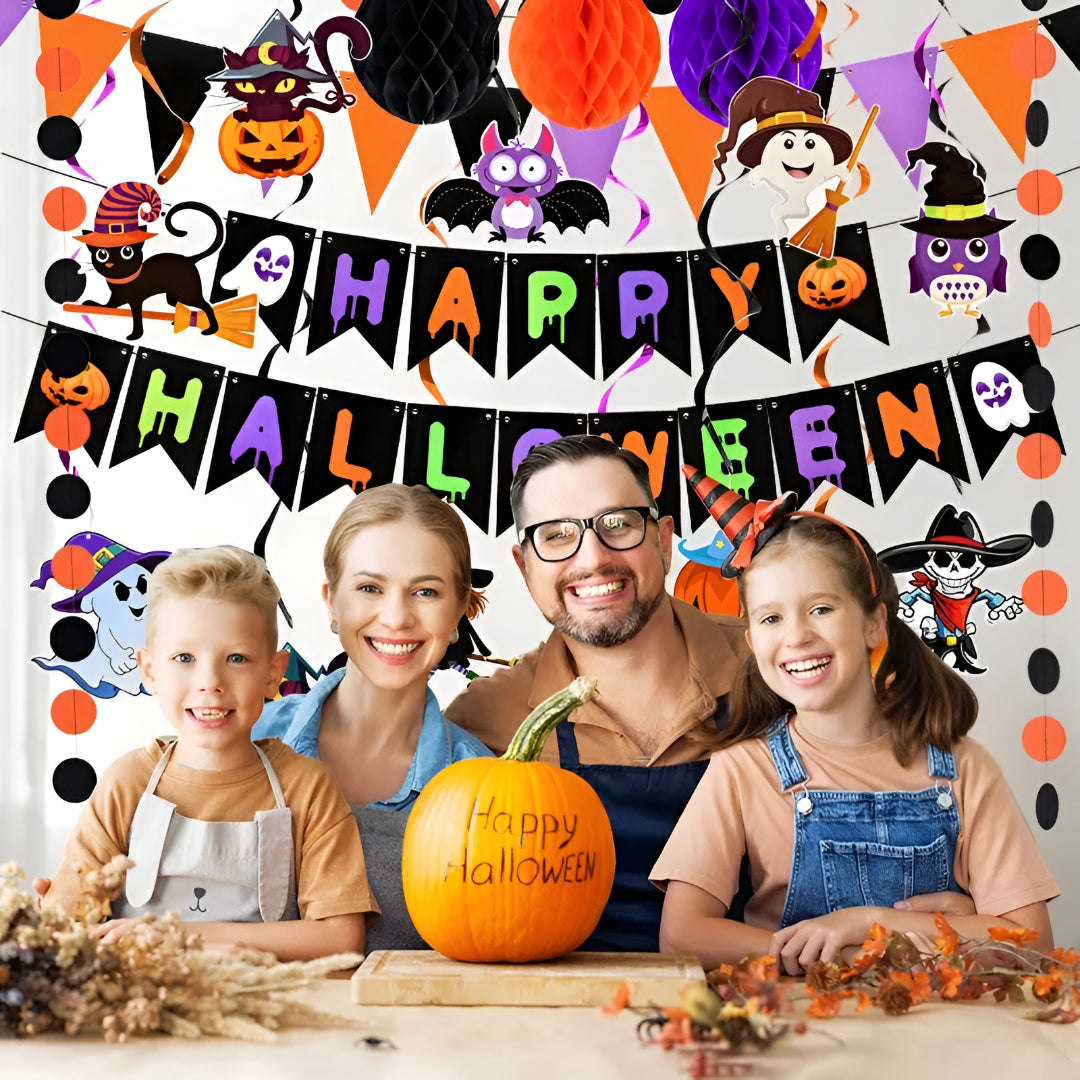 Halloween Decorations Party Banner Hanging Garland Set