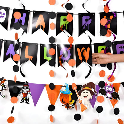 Halloween Decorations Party Banner Hanging Garland Set