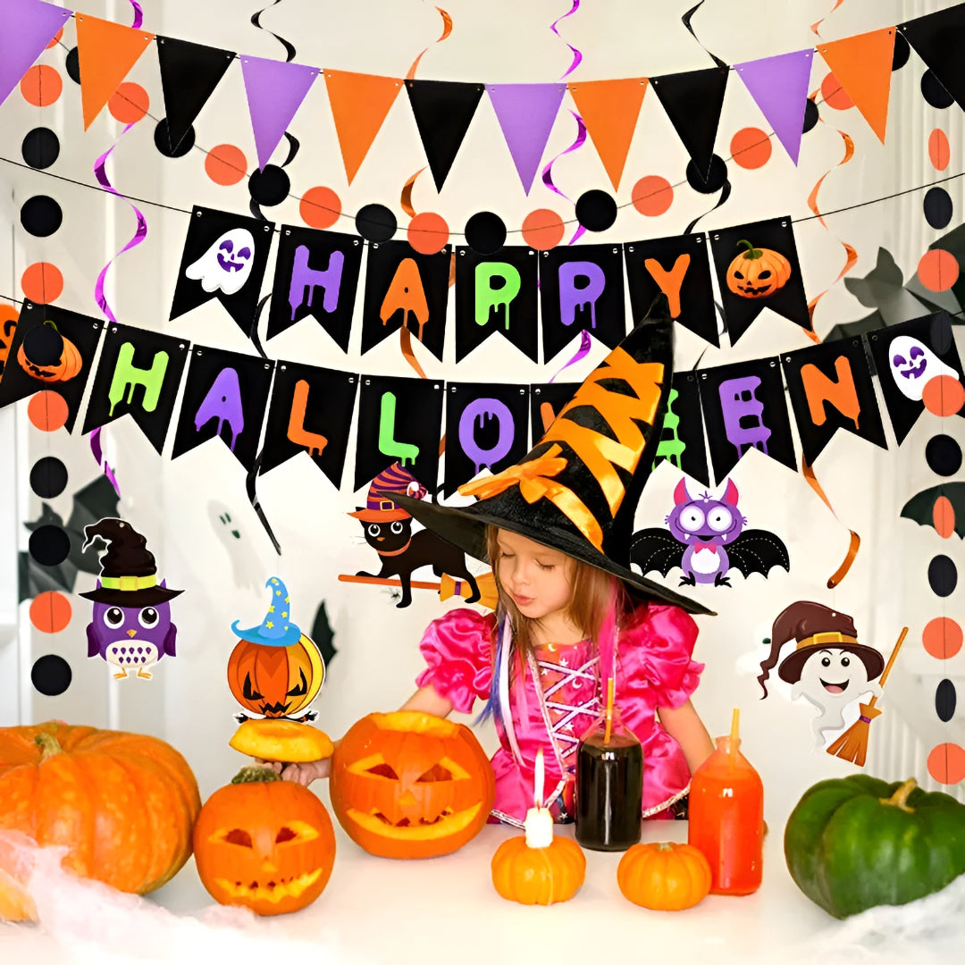 Halloween Decorations Party Banner Hanging Garland Set