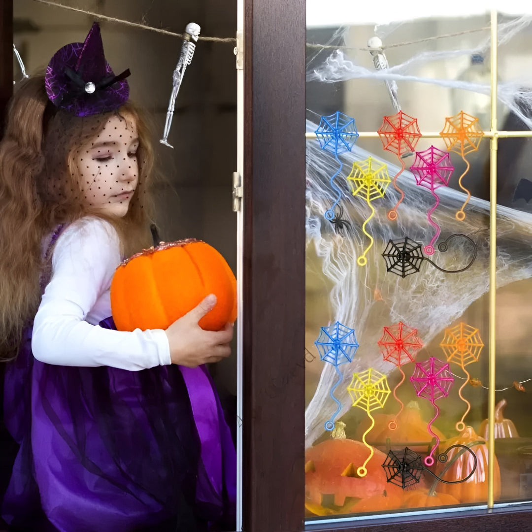 Halloween Decorations Sticky Spiderweb Classroom Party Favors