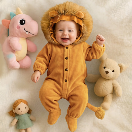 Baby-Löwen-Kostüm Plüsch-Strampler