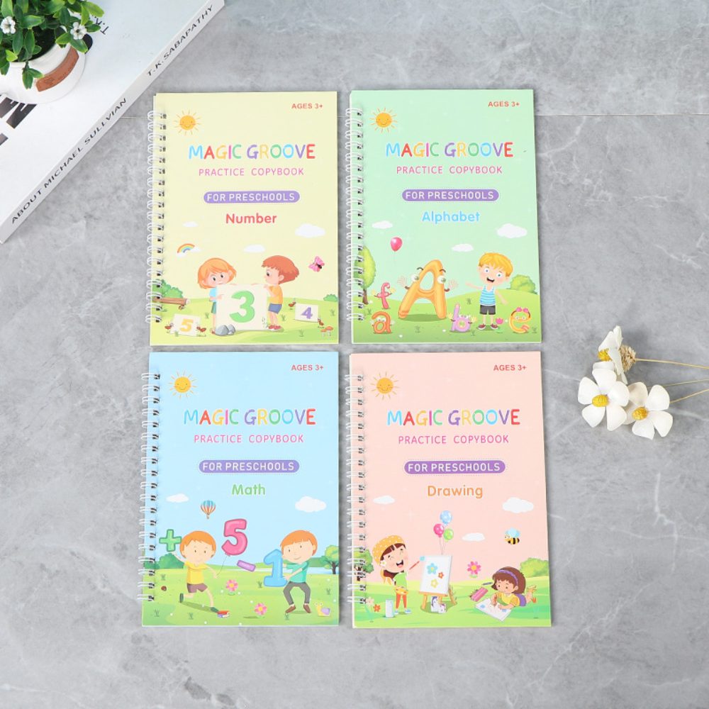Kids Workbook Writing Copybook Drawing Math Set