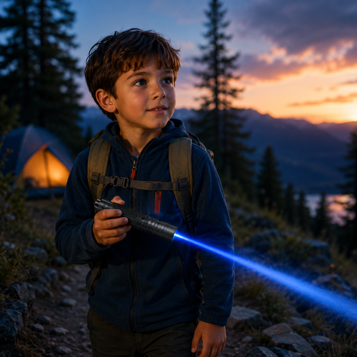 Kids Flashlight Laser Torch Outdoor Hiking Light