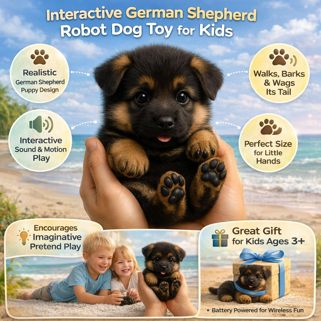 Interactive Robot Dog Toy for Kids - German Shepherd Electronic Pet
