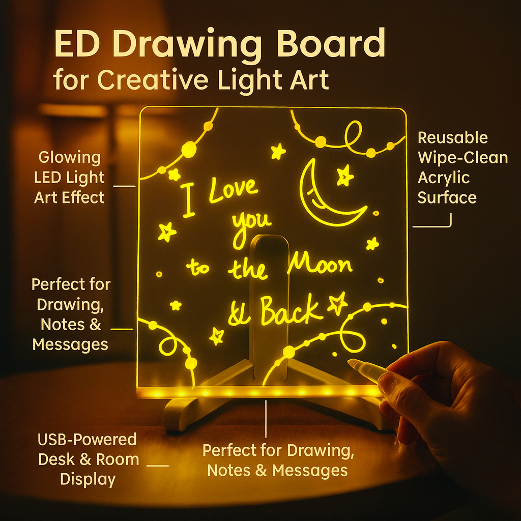 Kids Art LED Acrylic Drawing Board Creative Light Panel Display
