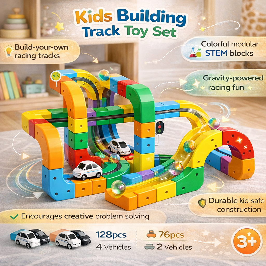 Kids Building Track Toy Set Creative Vehicle Racing Fun