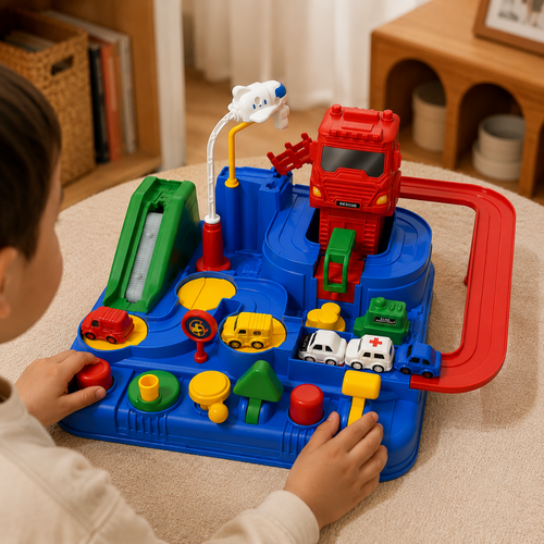 Kids Car Track Interactive Toy Vehicle Puzzle Playset