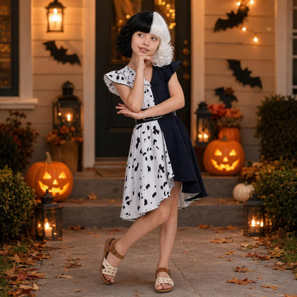 Kids Costume Dress Villain Cosplay Party Outfit