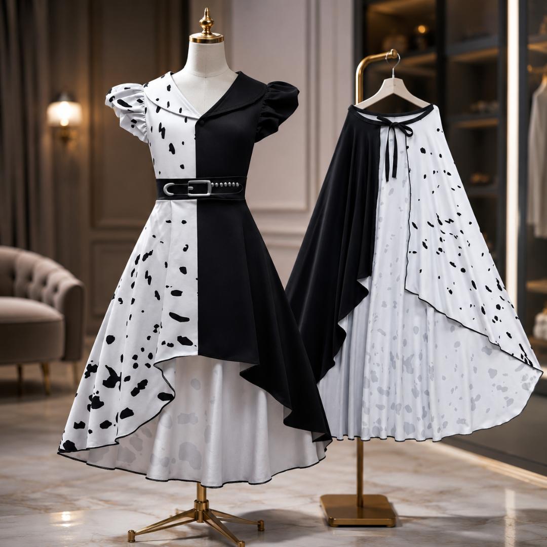 Kids Costume Dress Villain Cosplay Party Outfit