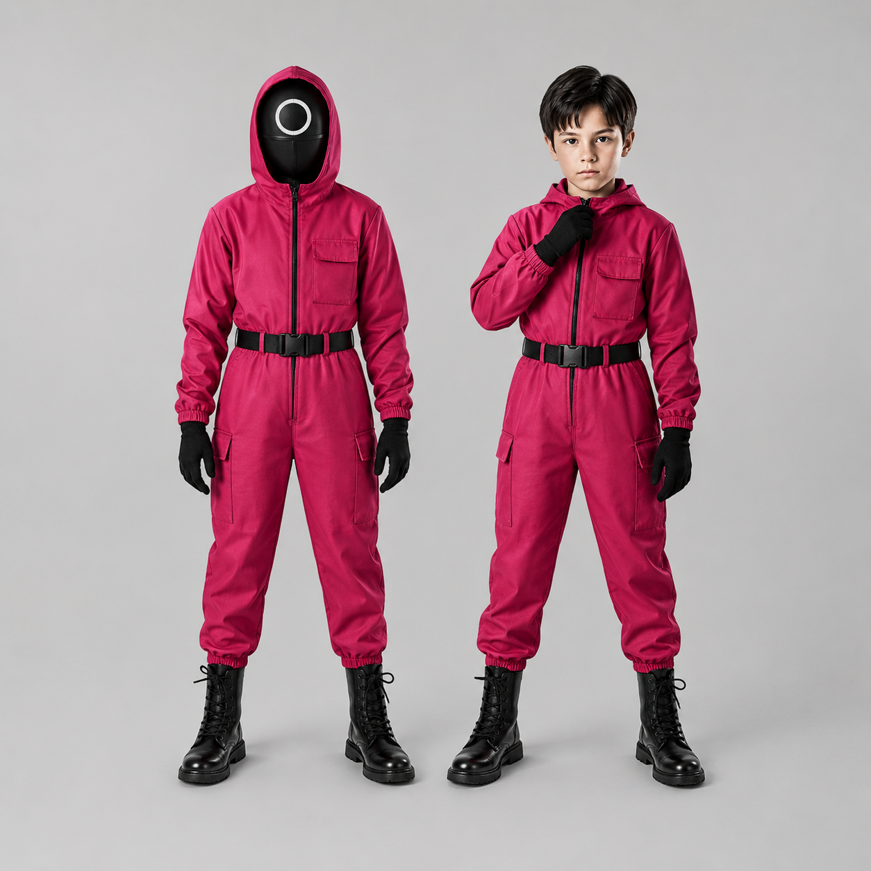 Kids Costume Guard Jumpsuit Hooded Party Cosplay Outfit