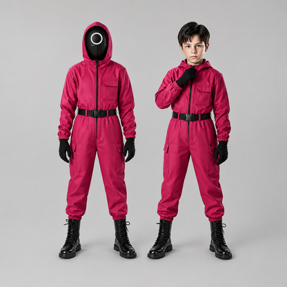 Kids Costume Guard Jumpsuit Hooded Party Cosplay Outfit