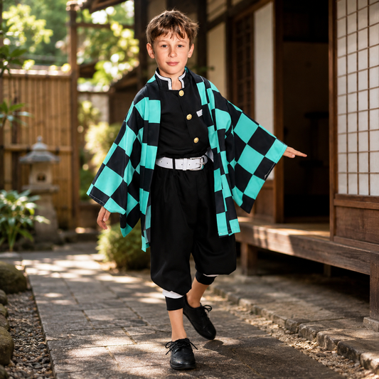 Kids Costume Kimono Outfit Set Dress Up Party Wear