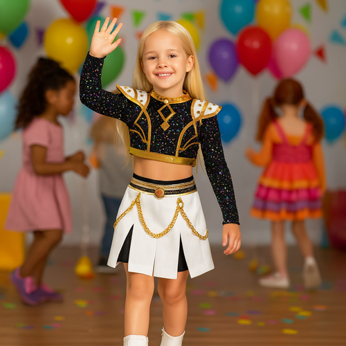 Kids Costume Pop Star Style Top Skirt Set