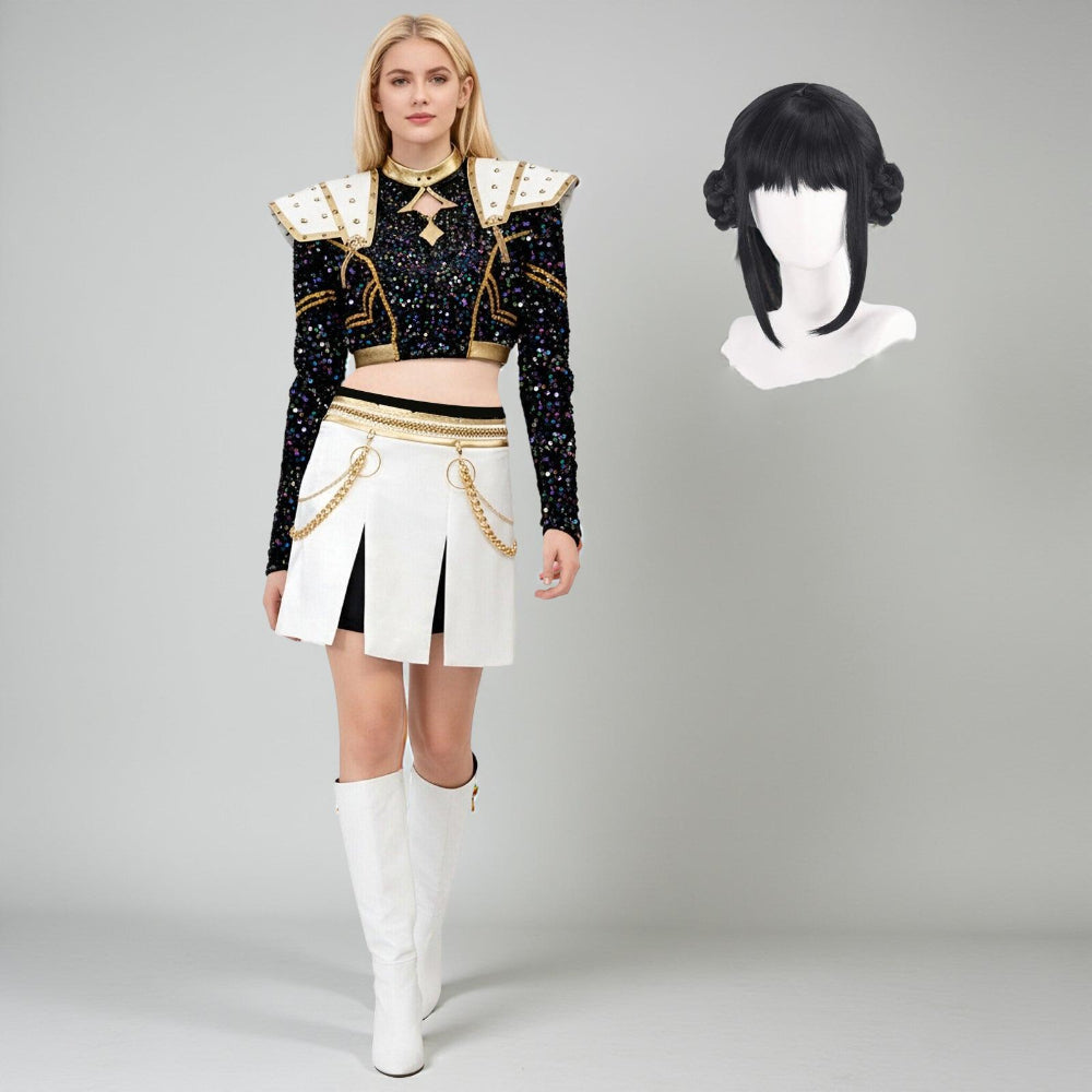 Kids Costume Pop Star Style Top Skirt Set