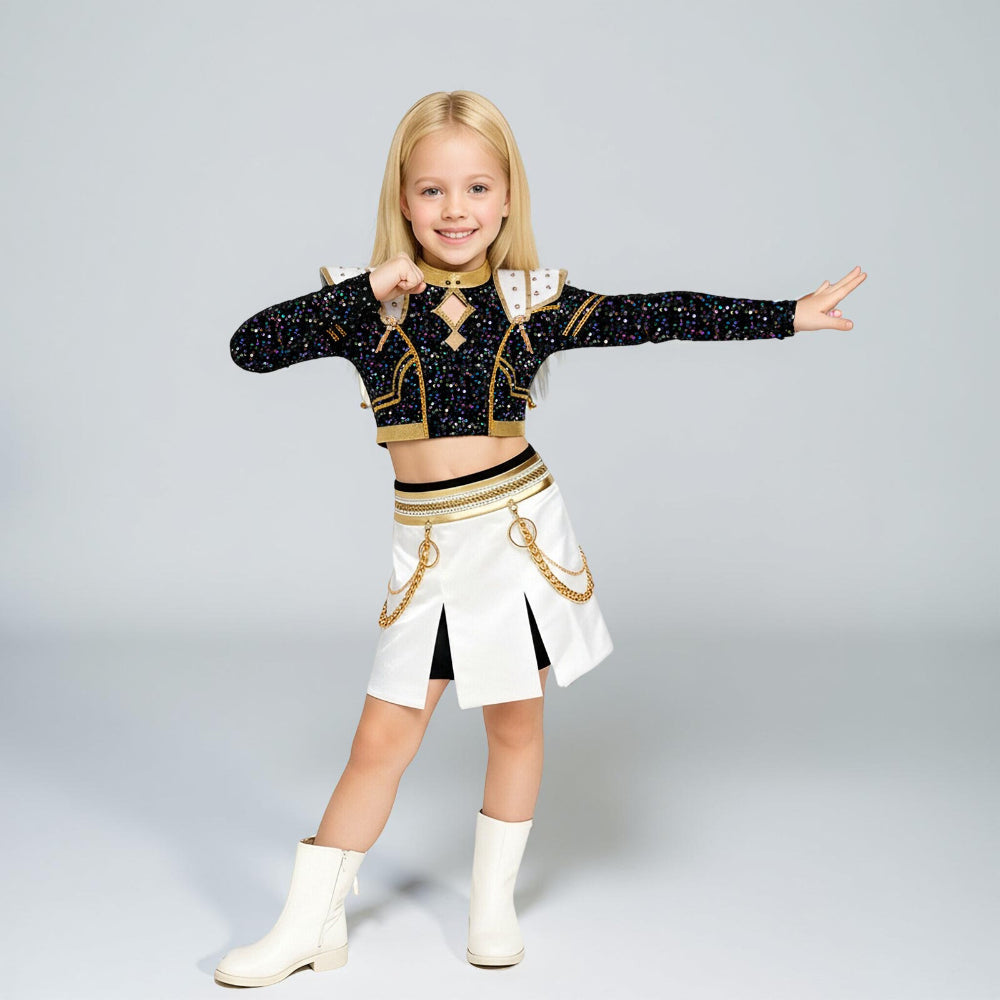 Kids Costume Pop Star Style Top Skirt Set