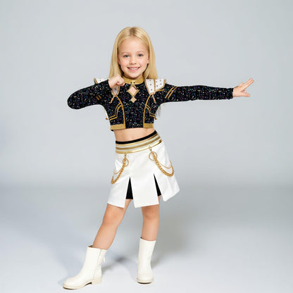 Kids Costume Pop Star Style Top Skirt Set