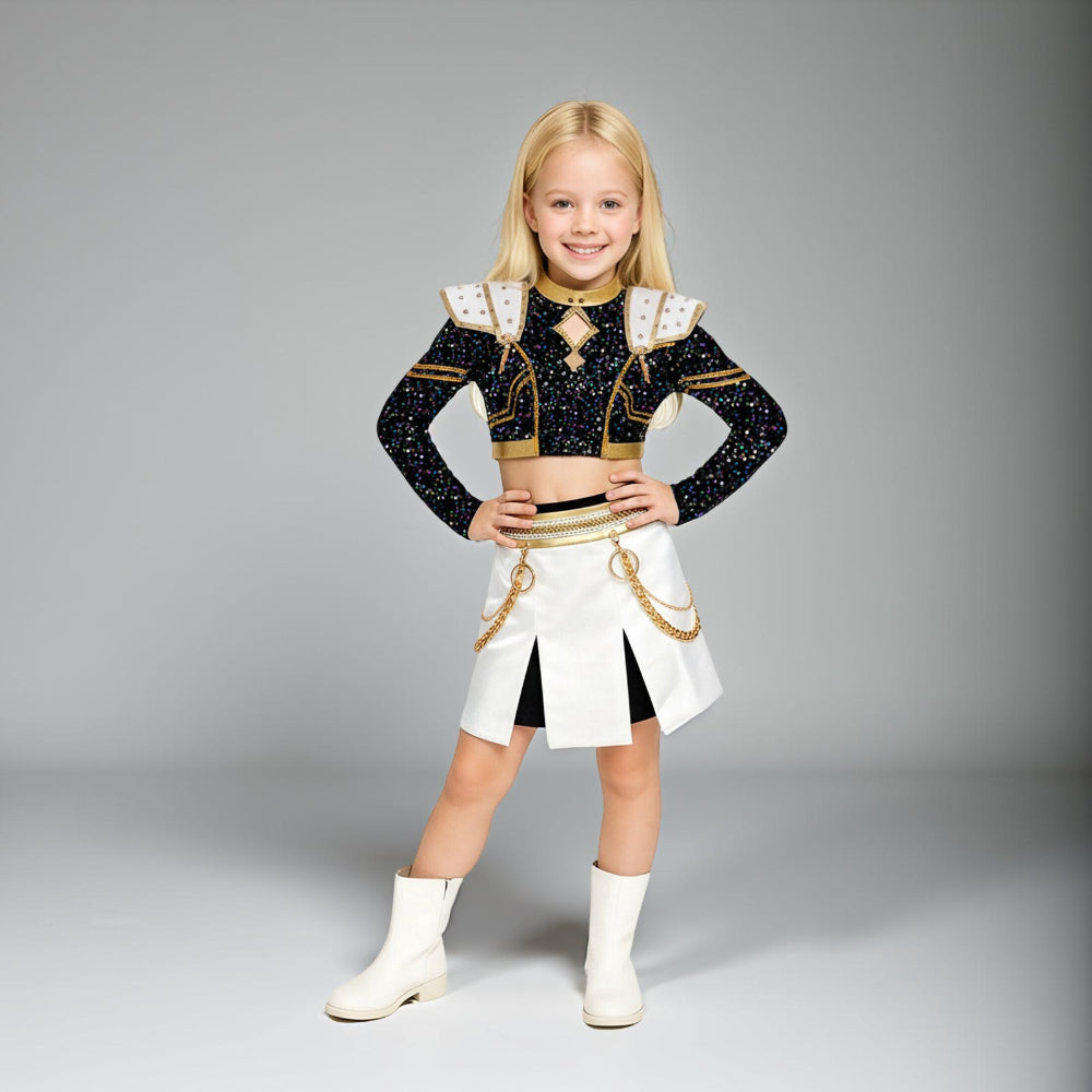 Kids Costume Pop Star Style Top Skirt Set