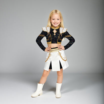 Kids Costume Pop Star Style Top Skirt Set