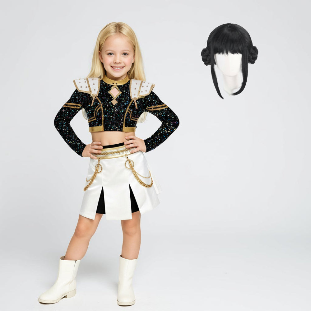 Kids Costume Pop Star Style Top Skirt Set