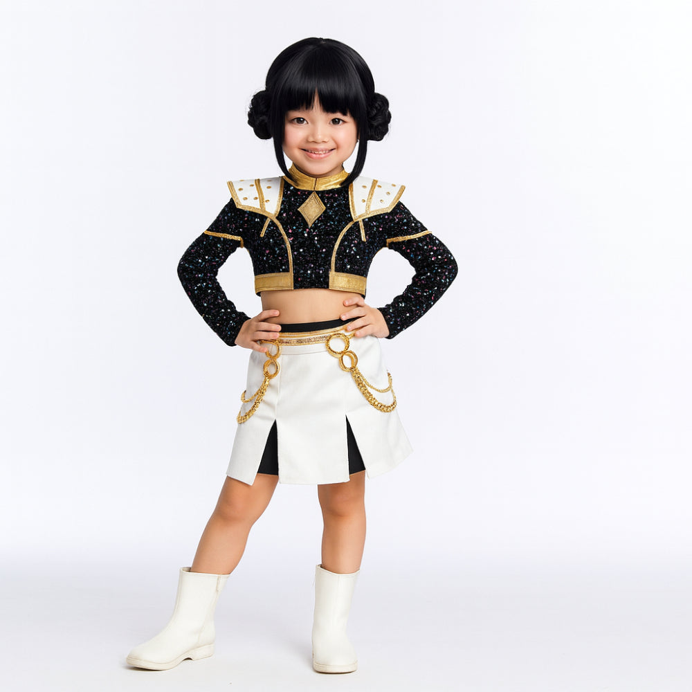 Kids Costume Pop Star Style Top Skirt Set