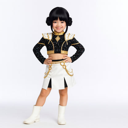 Kids Costume Pop Star Style Top Skirt Set