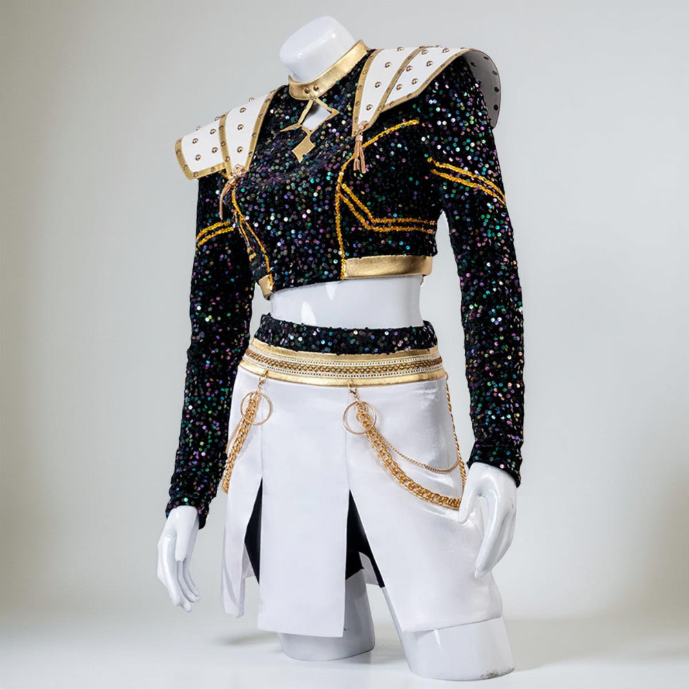 Kids Costume Pop Star Style Top Skirt Set