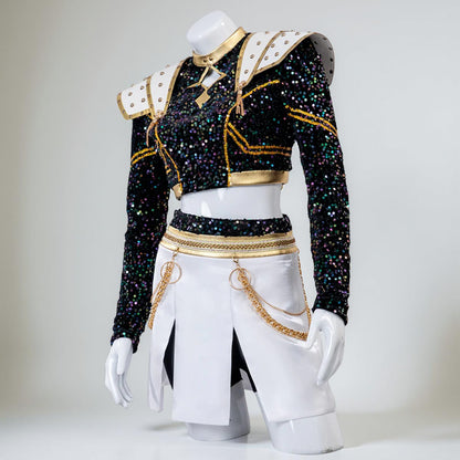 Kids Costume Pop Star Style Top Skirt Set