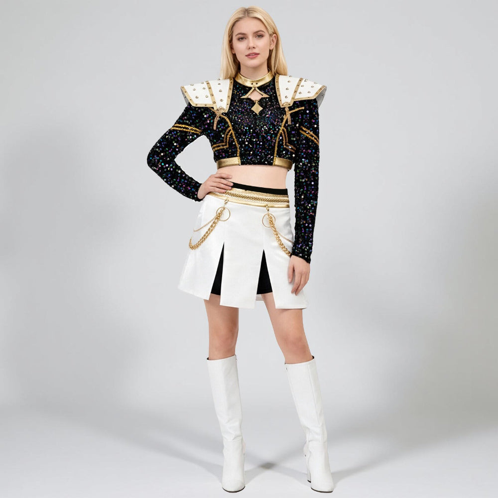 Kids Costume Pop Star Style Top Skirt Set