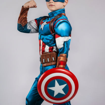 Kids Costume Superhero Patriotic Muscle Outfit