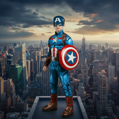 Kids Costume Superhero Patriotic Muscle Outfit