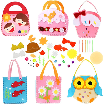 Kids Craft Kit Felt Bag Sewing Set Creative DIY Projects