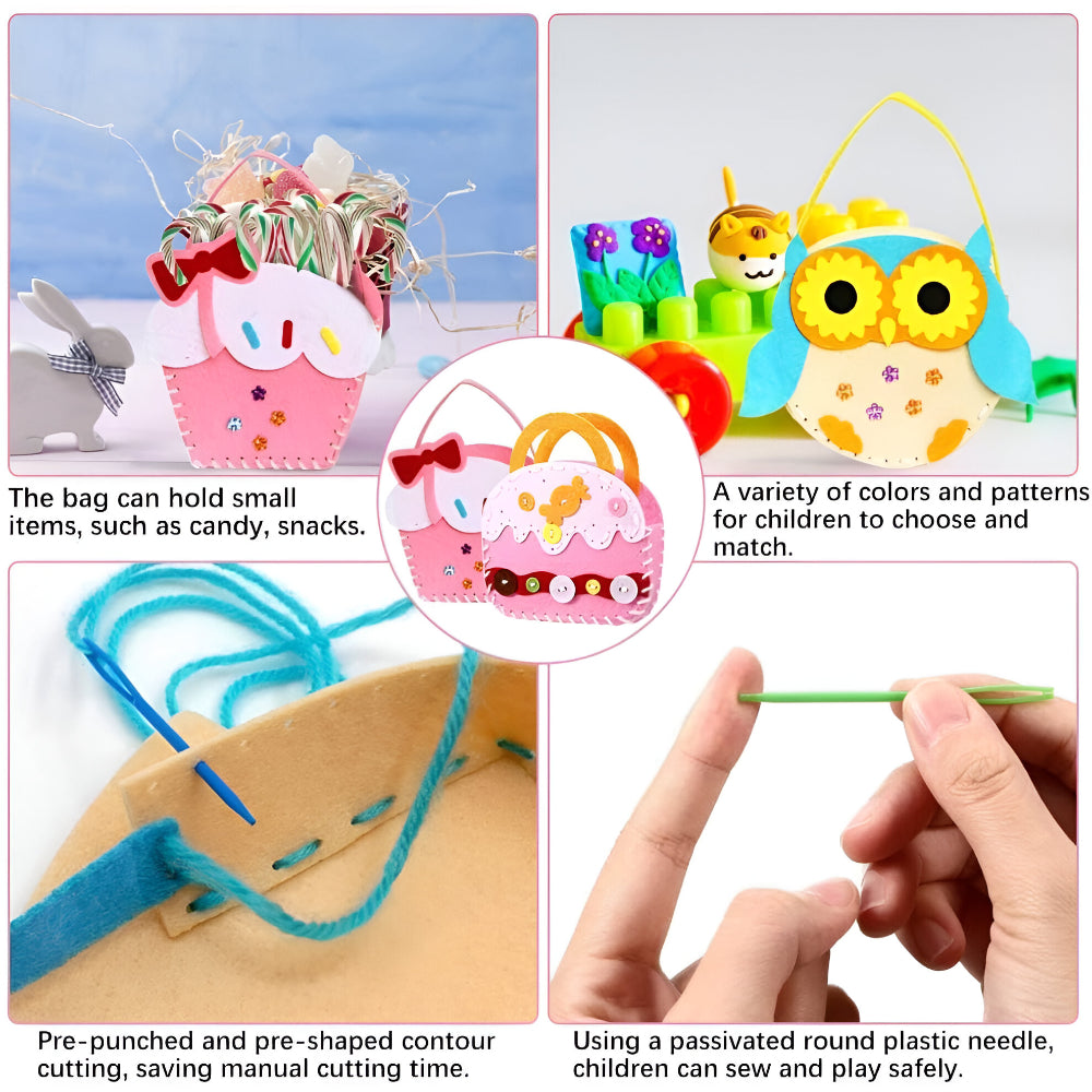 Kids Craft Kit Felt Bag Sewing Set Creative DIY Projects