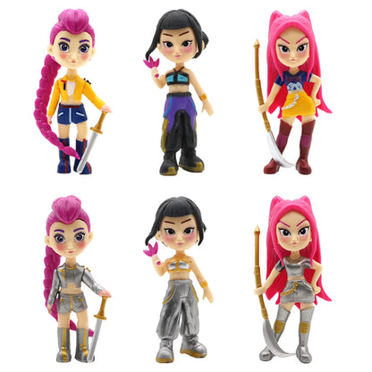 Kinder Puppen Set Chibi Stil PVC Figuren Dekorative Anzeige