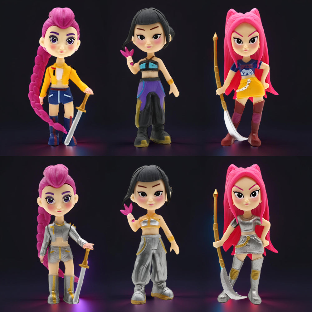 Kinder Puppen Set Chibi Stil PVC Figuren Dekorative Anzeige