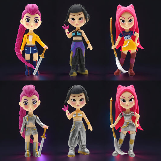 Kinder Puppen Set Chibi Stil PVC Figuren Dekorative Anzeige