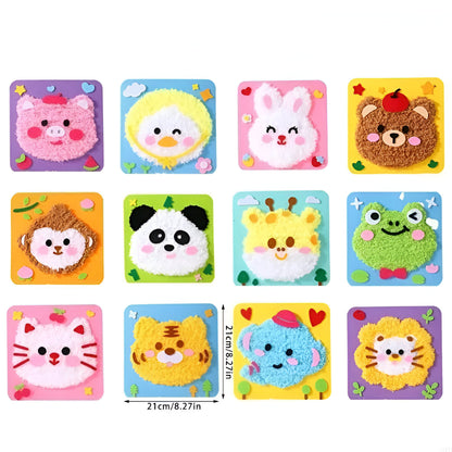 Kinder Stickerei Bastelset DIY Tier Kunst Kreativer Spaß Set