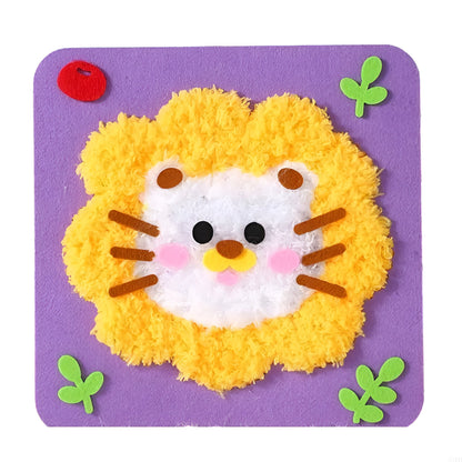Kinder Stickerei Bastelset DIY Tier Kunst Kreativer Spaß Set