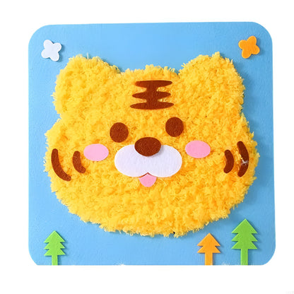 Kinder Stickerei Bastelset DIY Tier Kunst Kreativer Spaß Set