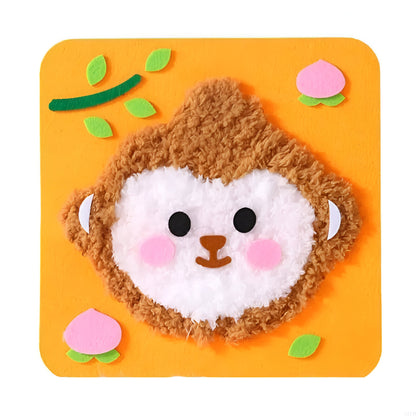 Kinder Stickerei Bastelset DIY Tier Kunst Kreativer Spaß Set