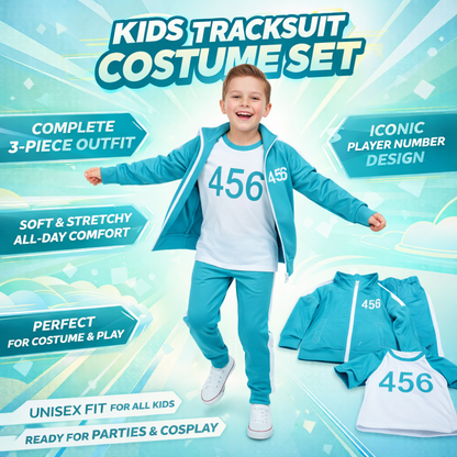 Kinder Halloween Kostüm Trainingsanzug Outfit mit Nummerndruck Set