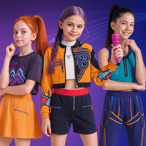 Kids Halloween Costume Singer Warrior Outfit Dress Up Set