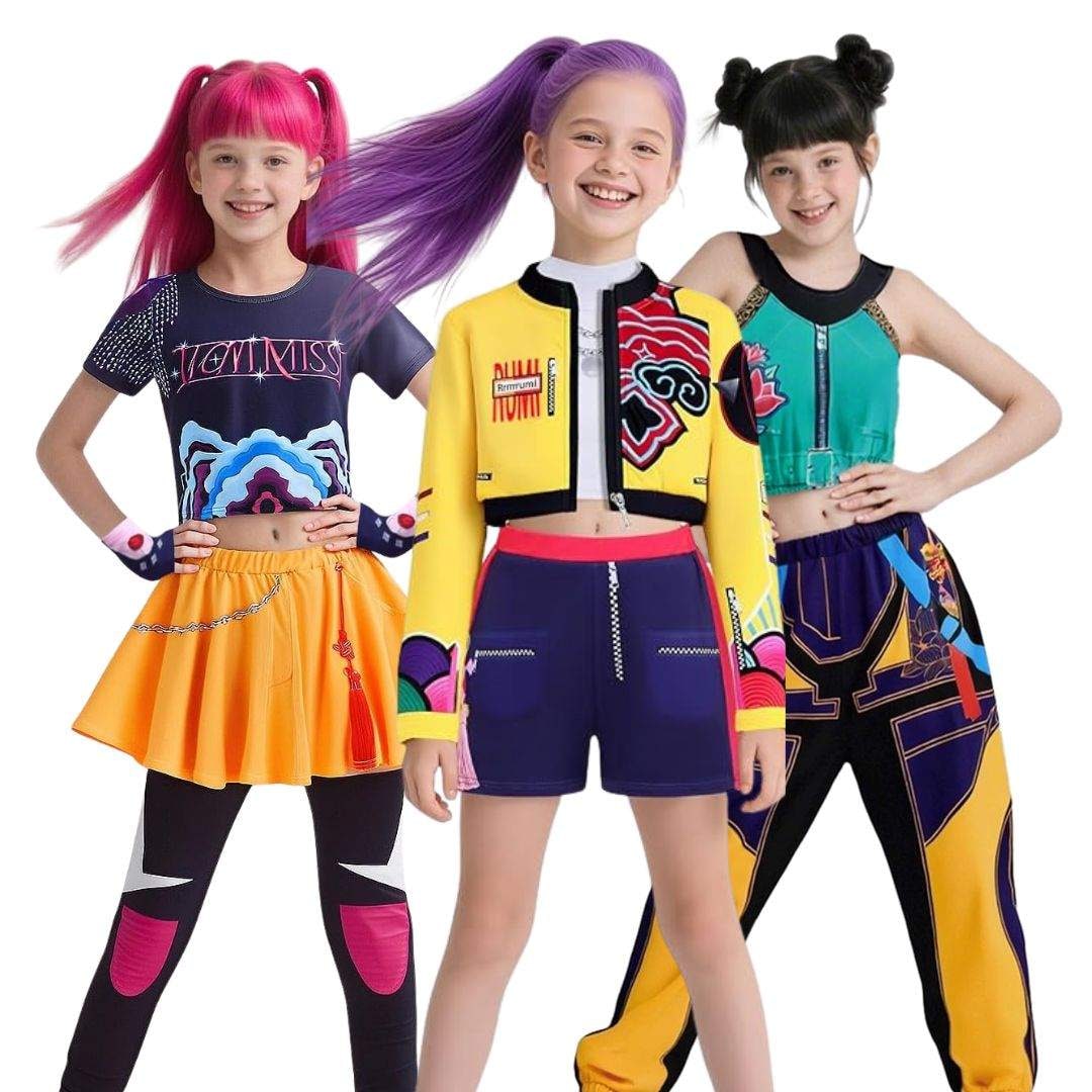Kids Halloween Costume Singer Warrior Outfit Dress Up Set