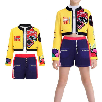 Kids Halloween Costume Singer Warrior Outfit Dress Up Set